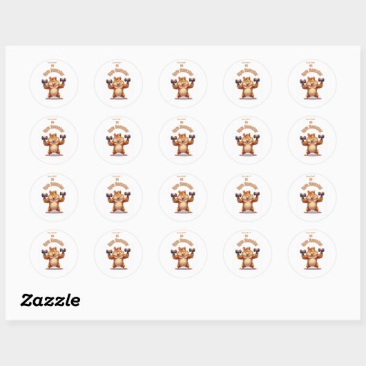 Sticker Rond Amusant Conception de Hamster (Feuille)