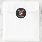 Sticker Rond Amusant De Poulet Fraisé Restauration Rapide Barbe (Sac)