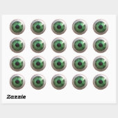Sticker Rond Amusant Déplaisant Green Eye-ball - Étrange, Taste (Feuille)
