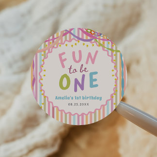 Sticker Rond Amusant d'être une fille fantaisiste colorée Anniv