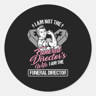 Sticker Rond Amusant Embalmer Mortician Funeral Don Je Suis Amu