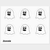 Sticker Rond Amusant émoji fantôme ! (Feuille)