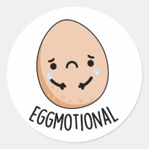 Sticker Rond Amusant émotionnel jeu d'oeufs