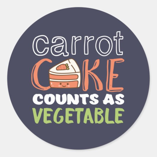 Sticker Rond Amusant et mignon passeur de gâteaux carottes (Devant)