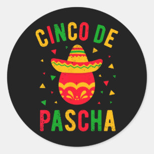 Sticker Rond Amusant Grec Orthodoxe de Pâques Oeuf Kalo Pascha