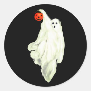 Sticker Rond Amusant Halloween adulte Hilarique fantôme