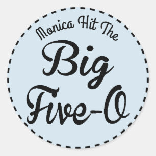 Sticker Rond Amusant Jalon Anniversaire - 50 Anniversaire