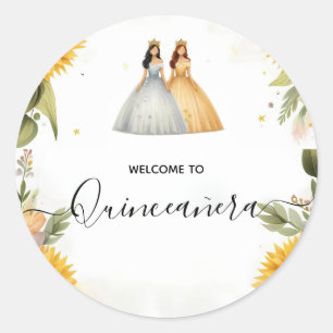 Sticker Rond Amusant Joy Lily Twin Double Joint Quinceanera