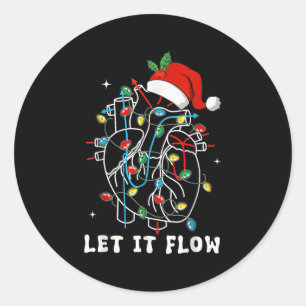 Sticker Rond Amusant Laisser Flow Anatomie Coeur Cardiaque Infi