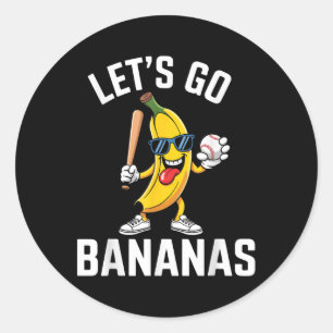 Sticker Rond Amusant Laissons aller Bananes mignonette Banane F