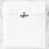 Sticker Rond Amusant Moose Canoë Design (Sac)