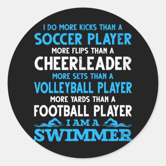 Sticker Rond Amusant nage définition nager (Devant)