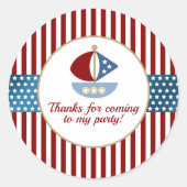 Sticker Rond Amusant Nautique Thème Anniversaire Fête (Devant)