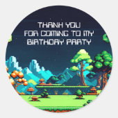 Sticker Rond Amusant Novelty Computer Jeu Anniversaire Fête (Devant)