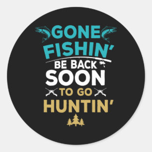 Sticker Rond Amusant Pêcheur Chasse Pêcheur Pêcheur Cadeau