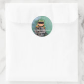 Sticker Rond Amusant Petit Frog Bible Écriture Job 12:14 (Sac)