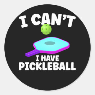 Sticker Rond Amusant Pickleball entraînement Plaisanterie Pick