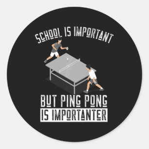 Sticker Rond Amusant Ping Pong Lecteur Table Tennis Cadeau