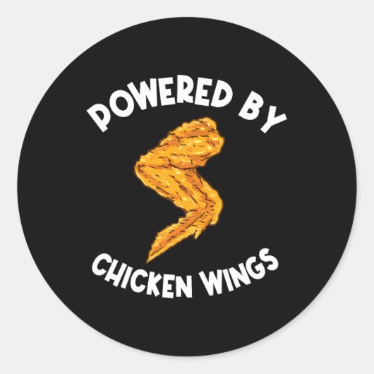 Sticker Rond Amusant poulets Vêtements Restauration rapide Aile (Devant)