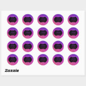 Sticker Rond Amusant rose violet Parties scintillant étincelant (Feuille)