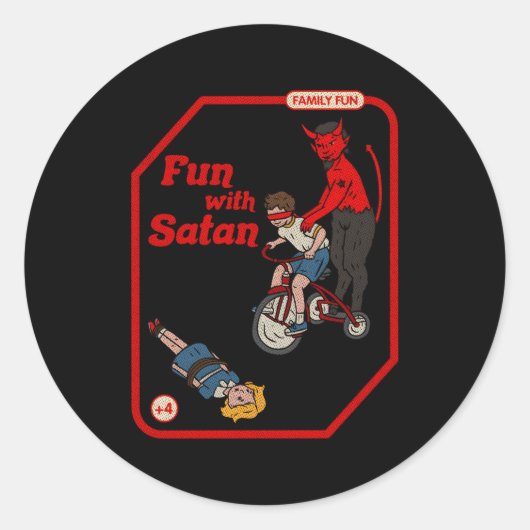 Sticker Rond Amusant Satan Childgame Horreur Goth Punk (Devant)