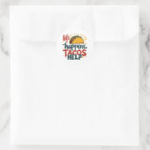 Sticker Rond Amusant Taco Lover Fiesta Humour alimentaire Art B (Sac)