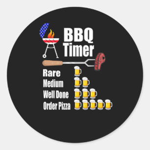 Sticker Rond Amusant Timer Barbecue - Barbecue Grill Cadeau