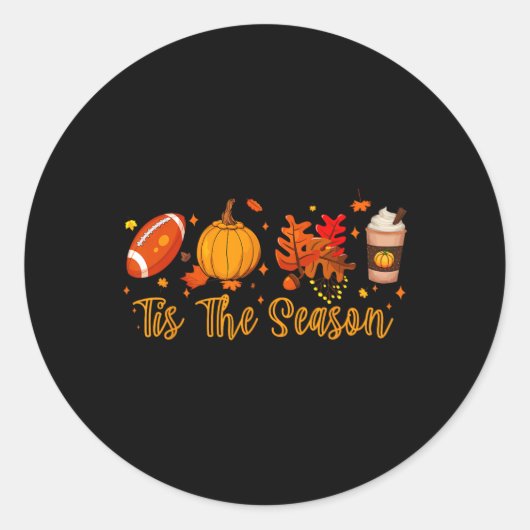 Sticker Rond Amusant Tis Season Automne Automne Automne (Devant)