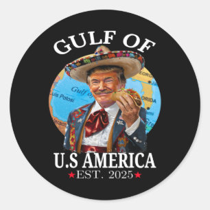 Sticker Rond Amusant Trump Chemise Golfe Des États-Unis Amériqu