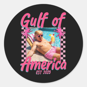Sticker Rond Amusant Trump Chemise Golfe Des Etats-Unis Est 202