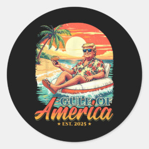Sticker Rond Amusant Trump Chemise Golfe Des Etats-Unis Est 202