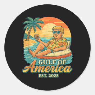Sticker Rond Amusant Trump Chemise Golfe Des Etats-Unis Est 202