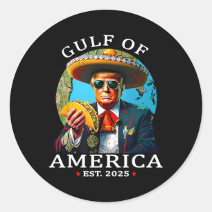 Sticker Rond Amusant Trump Chemise Golfe Des Etats-Unis Est 202