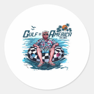 Sticker Rond Amusant Trump Chemise Golfe Des Etats-Unis Est 202