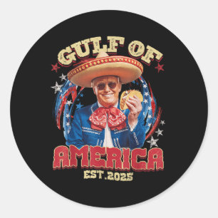 Sticker Rond Amusant Trump Golfe Des Etats-Unis Est 2025 Golfe
