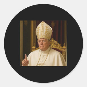Sticker Rond Amusant Trump Pope mème Gear Républ catholique du