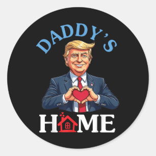 Sticker Rond Amusant Trump Style Coeur Mains du père de famille