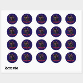 Sticker Rond Amusant Vampurr Vampire Chat Halloween Pun (Feuille)