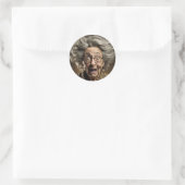 Sticker Rond Amusante Ancienne Dame Ai Art (Sac)