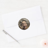 Sticker Rond Amusante Ancienne Dame Ai Art (Enveloppe)