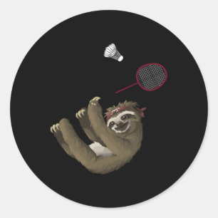 Sticker Rond Amusante Conception De Badminton Pour Les Joueurs