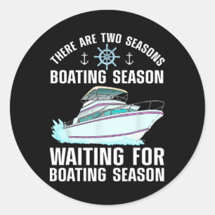 Sticker Rond Amusante Conception De Bateau Homme Femme Bateau L