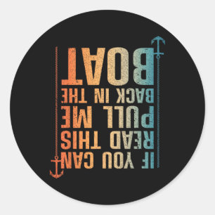 Sticker Rond Amusante Conception De Bateau Pour Hommes Femmes B