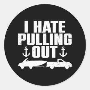 Sticker Rond Amusante Conception De Bateau Pour Hommes Femmes P