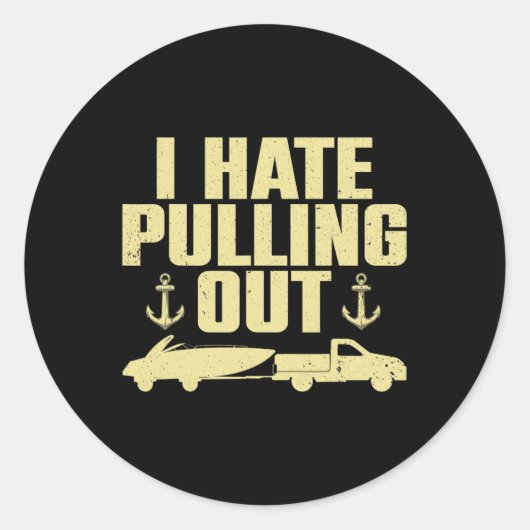 Sticker Rond Amusante Conception De Bateau Pour Hommes Femmes P (Devant)