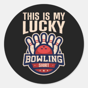 Sticker Rond Amusante Conception De Bowling Pour Hommes Femmes 