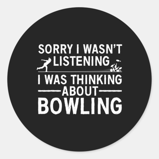 Sticker Rond Amusante Conception De Bowling Pour Hommes Femmes  (Devant)