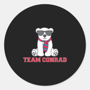 Sticker Rond Amusante Équipe Conrad Junior Mint Bear Est. 2009