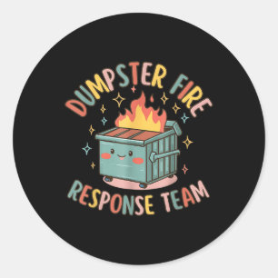 Sticker Rond Amusante équipe d'intervention incendie de Dumpste