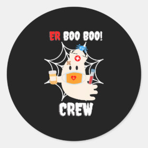 Sticker Rond Amusante ER Boo Boo Infirmière d'équipage Hallowee